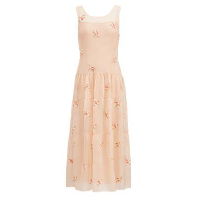 Ralph Lauren Trinity Embroidered Silk Dress Apricot