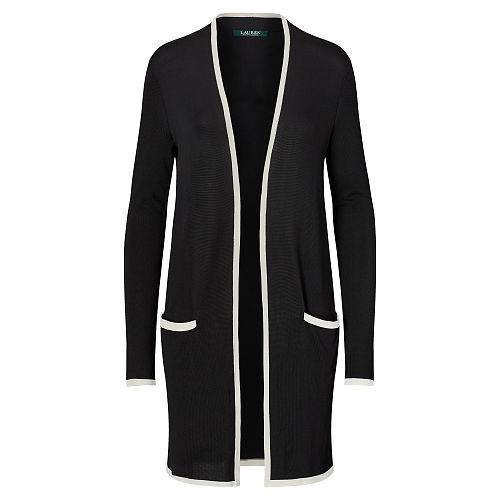 Ralph Lauren Lauren Color-blocked Cardigan Polo Black/herbal Milk