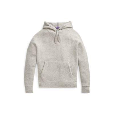 Ralph Lauren Stretch-cashmere-silk Hoodie Light Grey Melange