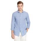 Polo Ralph Lauren Gingham Linen Sport Shirt Deep Blue/white