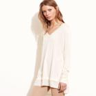 Ralph Lauren Lauren Layered Silk-blend Sweater Cream