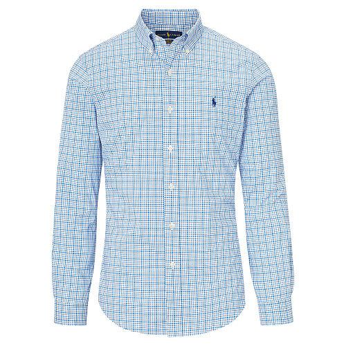 Polo Ralph Lauren Slim-fit Cotton Poplin Shirt Jewel Blue/harbor Blue M