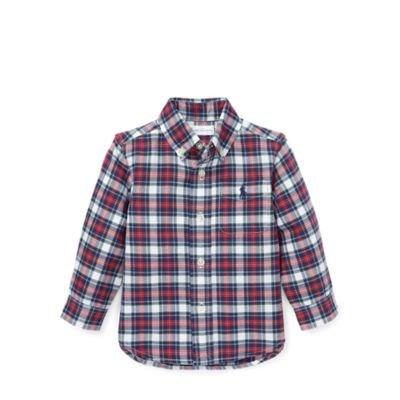 Ralph Lauren Plaid Cotton Oxford Shirt Red Multi 6m