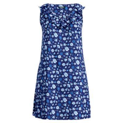 Ralph Lauren Floral Cotton Sleeveless Gown Bluefl