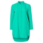 Ralph Lauren Lauren Woman Crepe De Chine Shirtdress Tropic Turquoise
