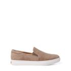 Ralph Lauren Drea Suede Slip-on Sneaker Taupe