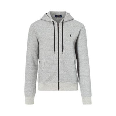 Ralph Lauren Double-knit Hoodie Salt And Pepper Heathr