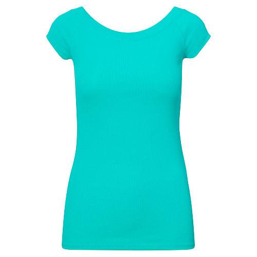 Ralph Lauren Lauren Cotton Off-the-shoulder Tee Tropic Turquoise