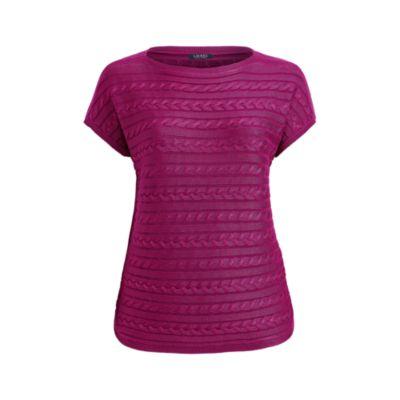 Ralph Lauren Cable-knit Boatneck Sweater Berry Jam
