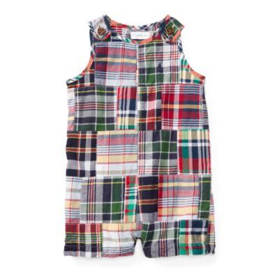 Ralph Lauren Cotton Madras Shortall Red/navy Multi 3m