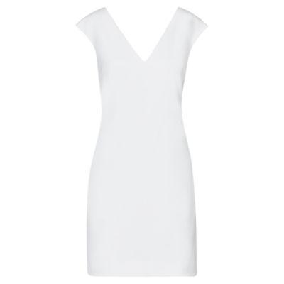 Ralph Lauren Crepe V-neck Shift Dress Pure White