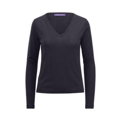 Ralph Lauren Merino Wool V-neck Sweater Navy