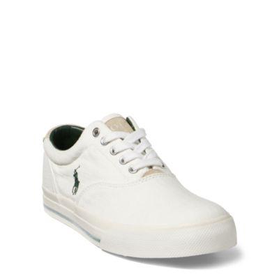 Ralph Lauren Vaughn Washed Twill Sneaker White