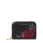 Ralph Lauren Embroidered Leather Zip Wallet Embroidered