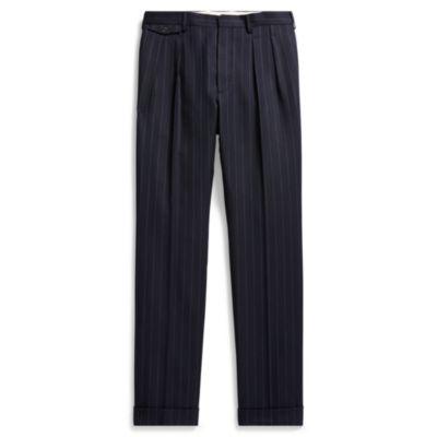 Ralph Lauren Slim Chalk-stripe Wool Trouser Navy Blue