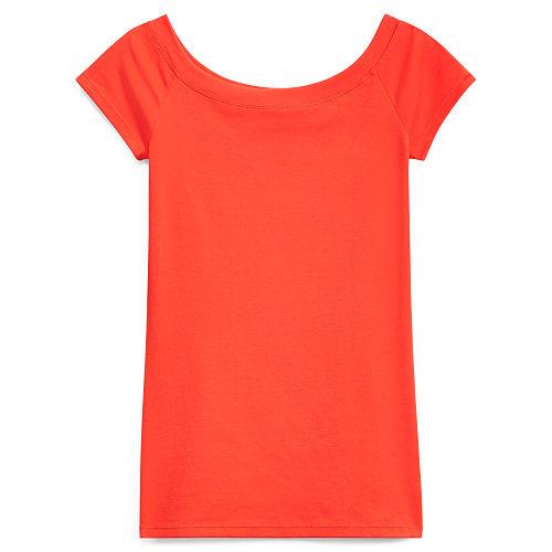 Ralph Lauren Lauren Cotton Off-the-shoulder Top Fresh Tomato