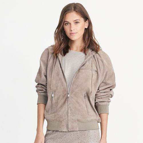 Ralph Lauren Lauren Suede Hoodie Tundra
