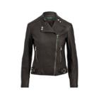 Ralph Lauren Burnished Leather Moto Jacket Polo Black