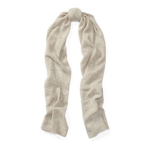 Polo Ralph Lauren Rib-knit Cashmere Scarf Regent Heather