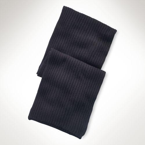 Polo Ralph Lauren Rib-knit Cashmere Scarf Polo Black