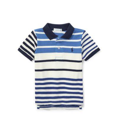 Ralph Lauren Featherweight Cotton Mesh Polo Deckwash White Multi 6m
