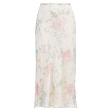 Ralph Lauren Alisha Floral Chiffon Skirt Vanilla Multi