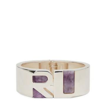 Ralph Lauren Amethyst Rl Letter Cuff Silver/amethyst