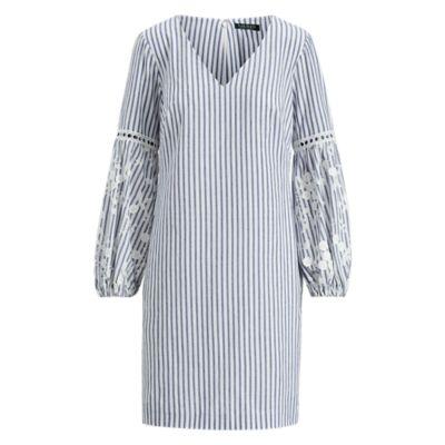 Ralph Lauren Striped Cotton Dress Blue