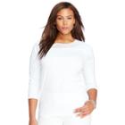 Ralph Lauren Lauren Woman Crochet-trim Cotton Top White