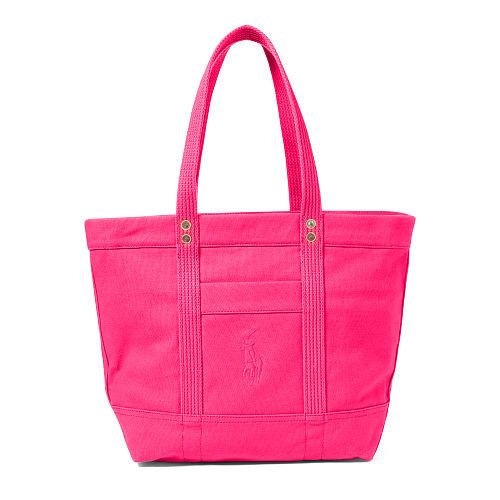 Polo Ralph Lauren Canvas Big Pony Tote Hot Pink