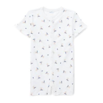 Ralph Lauren Polo Bear Cotton Shortall White/blue Multi 9m