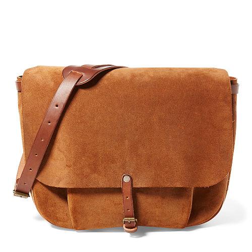 Ralph Lauren Rrl Roughout Leather Messenger Bag Light Java 002