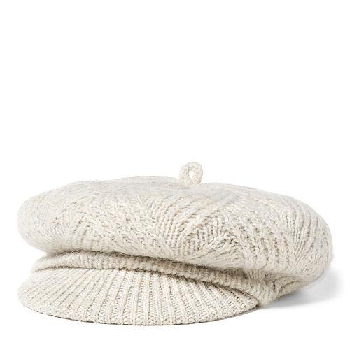 Ralph Lauren Lauren Aran-knit Fisherman's Cap Oatmeal Heather
