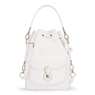 Ralph Lauren Nappa Ricky Drawstring Bag White