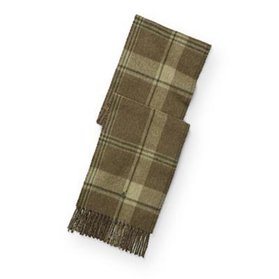 Ralph Lauren Reversible Plaid Wool Scarf Loden Hthr