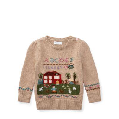 Ralph Lauren Schoolhouse Cotton Sweater Tan Heather 3m
