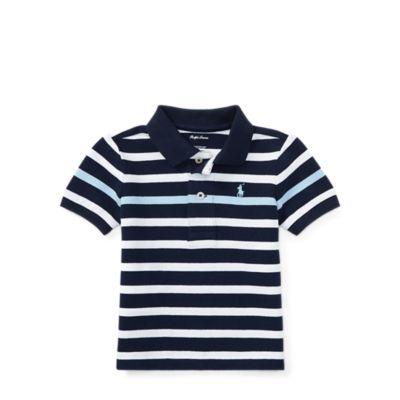 Ralph Lauren Striped Cotton Mesh Polo Shirt Newport Navy Multi 9m