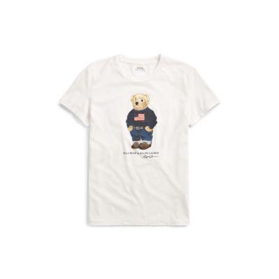 Ralph Lauren Flag Bear Cotton T-shirt Nevis