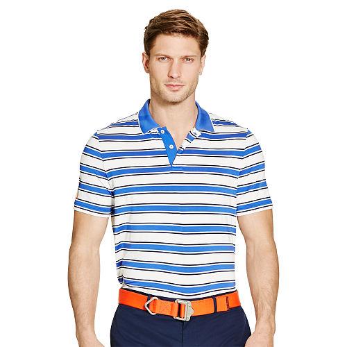 Ralph Lauren Rlx Golf Active-fit Performance Polo New Periwinkle/white/navy