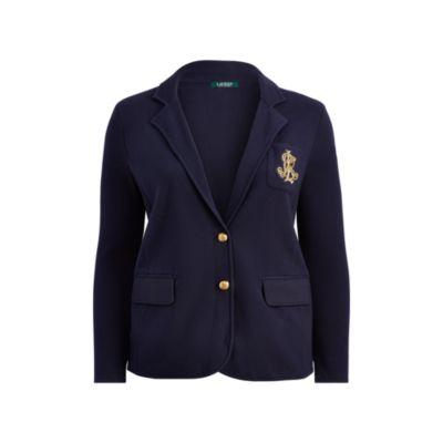 Ralph Lauren Bullion Patch Knit Blazer Rl Navy