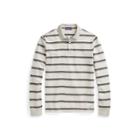 Ralph Lauren Custom Fit Long-sleeve Polo Prl/lt Grey Mlng/med Grey