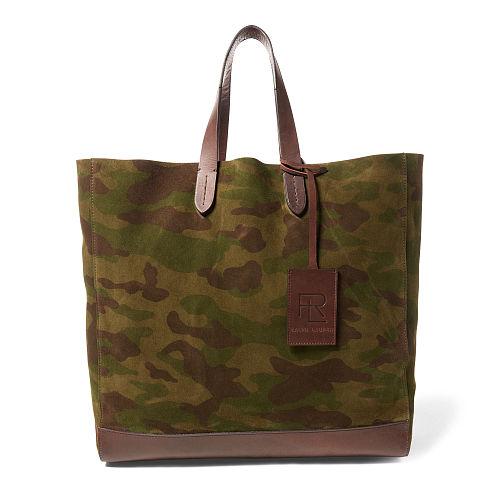 Ralph Lauren Camo Suede Easy Tote