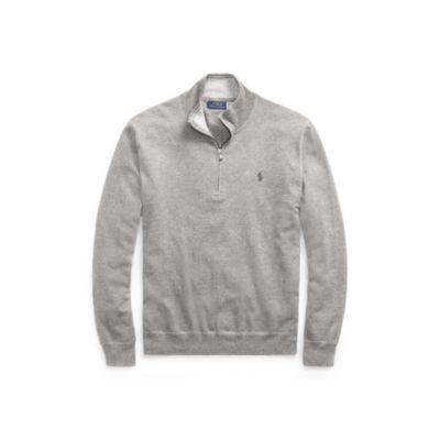 Ralph Lauren Cotton Half-zip Sweater Fawn Grey Heather 2x Big