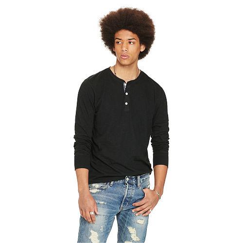 Ralph Lauren Denim & Supply Flag-placket Jersey Henley Polo Black