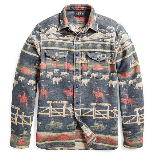 Ralph Lauren Rrl Ranch Cotton Jacquard Shirt