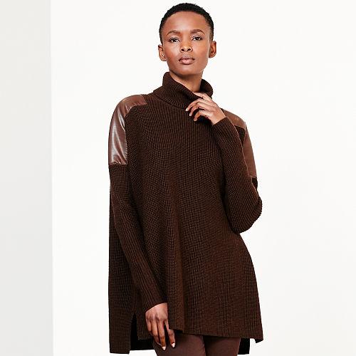 Ralph Lauren Lauren Oversized Wool Turtleneck Brown