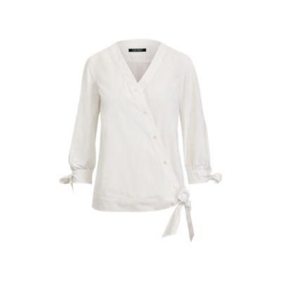 Ralph Lauren Satin Wrap Top White