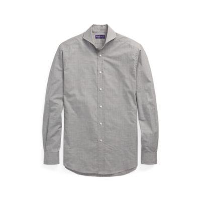 Ralph Lauren Checked Cotton Dress Shirt Grey And Cream