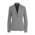 Ralph Lauren Striped Piqu Blazer Polo Black/cream