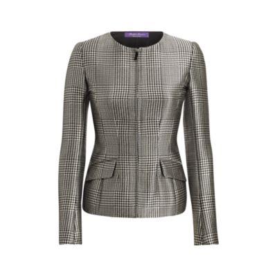 Ralph Lauren Lorraine Glen Plaid Jacket Black/cream